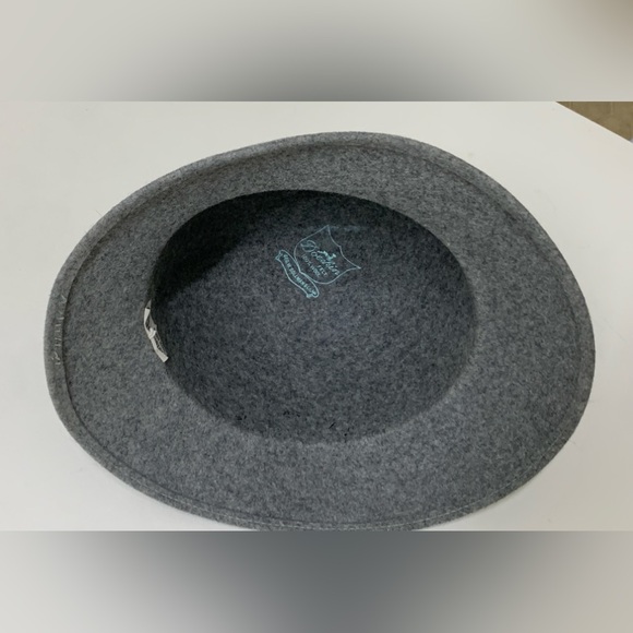 Women’s Vtg Geo. W. Bollman Doeskin 100% Wool Felt Blue Ribbon Hat - Picture 7 of 16